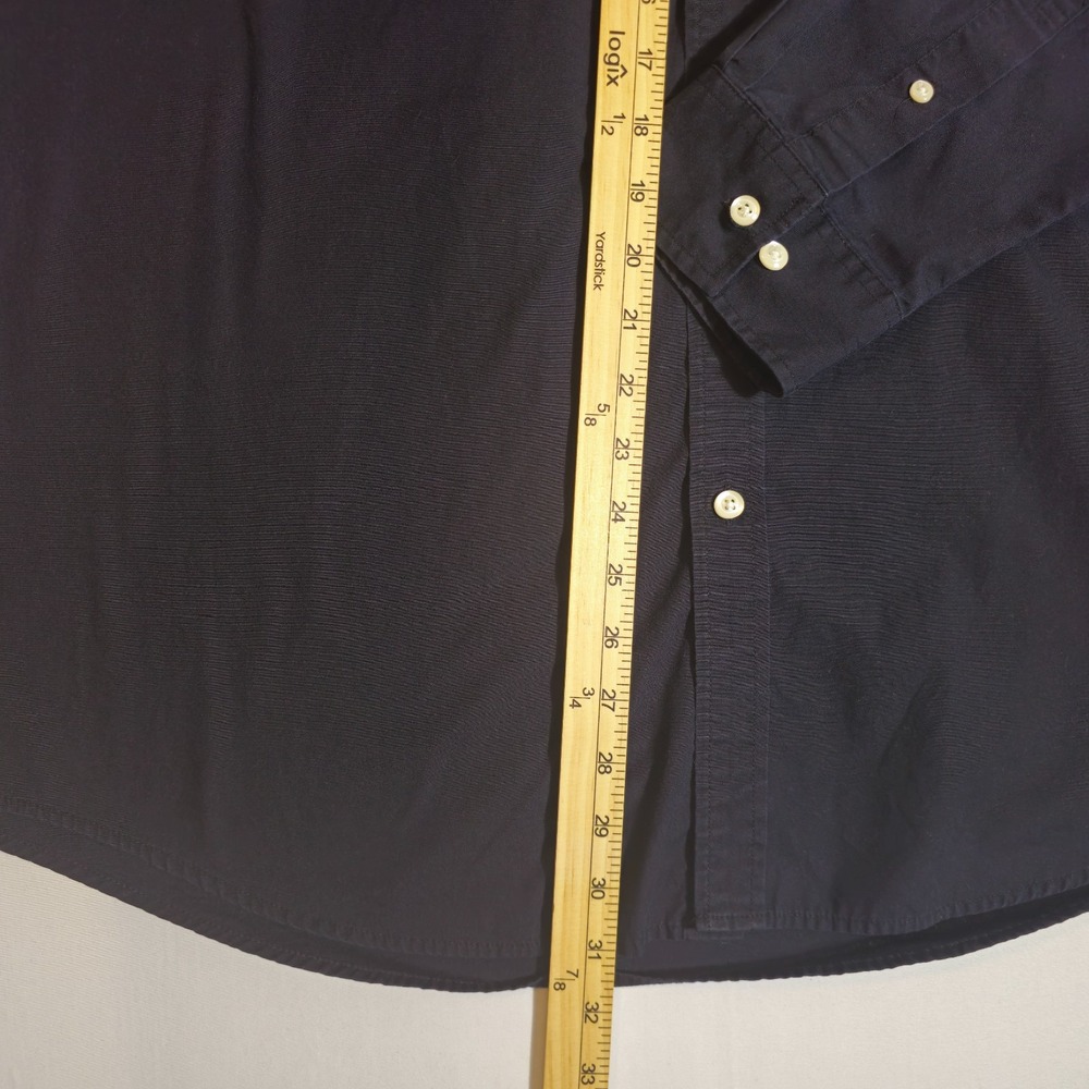 Croft & Barrow Button Down Shirt Mens XL Black Cotton Oeko Tex Chest Pocket - Picture 4 of 11